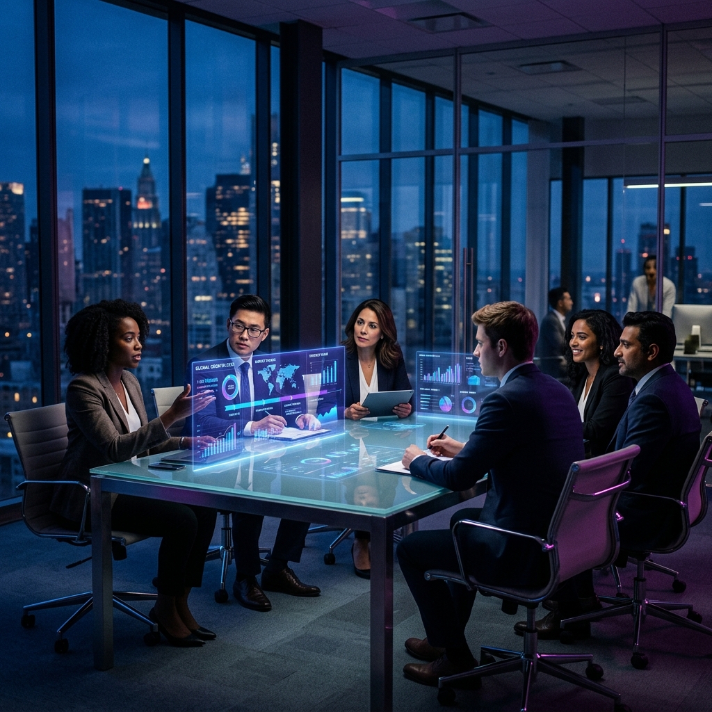 Our team collaborating on strategy